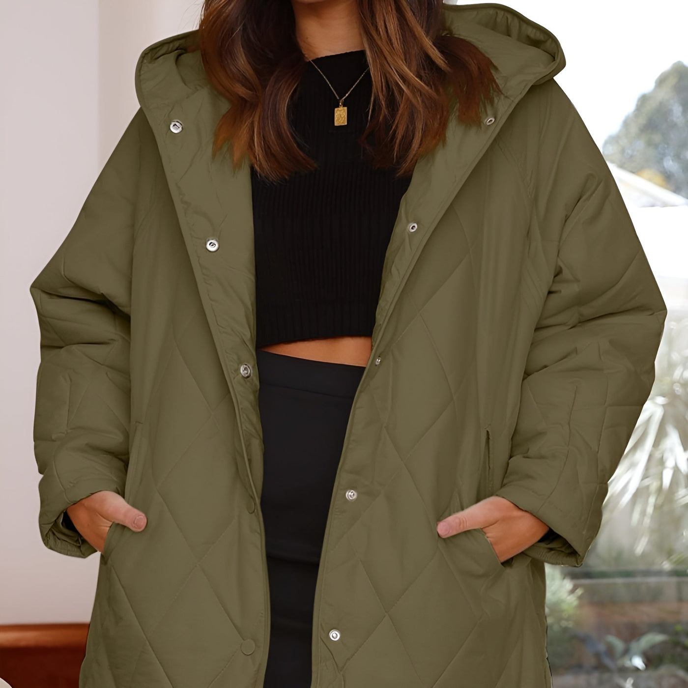 Fleur™ | Veste à capuche matelassée Diamond