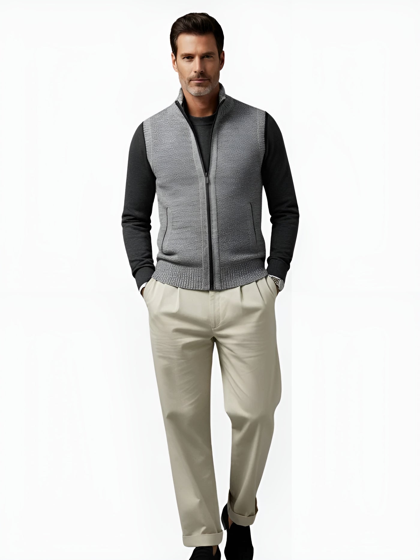 Lucien™ | Gilet élégant avec fermeture zippée intégrale