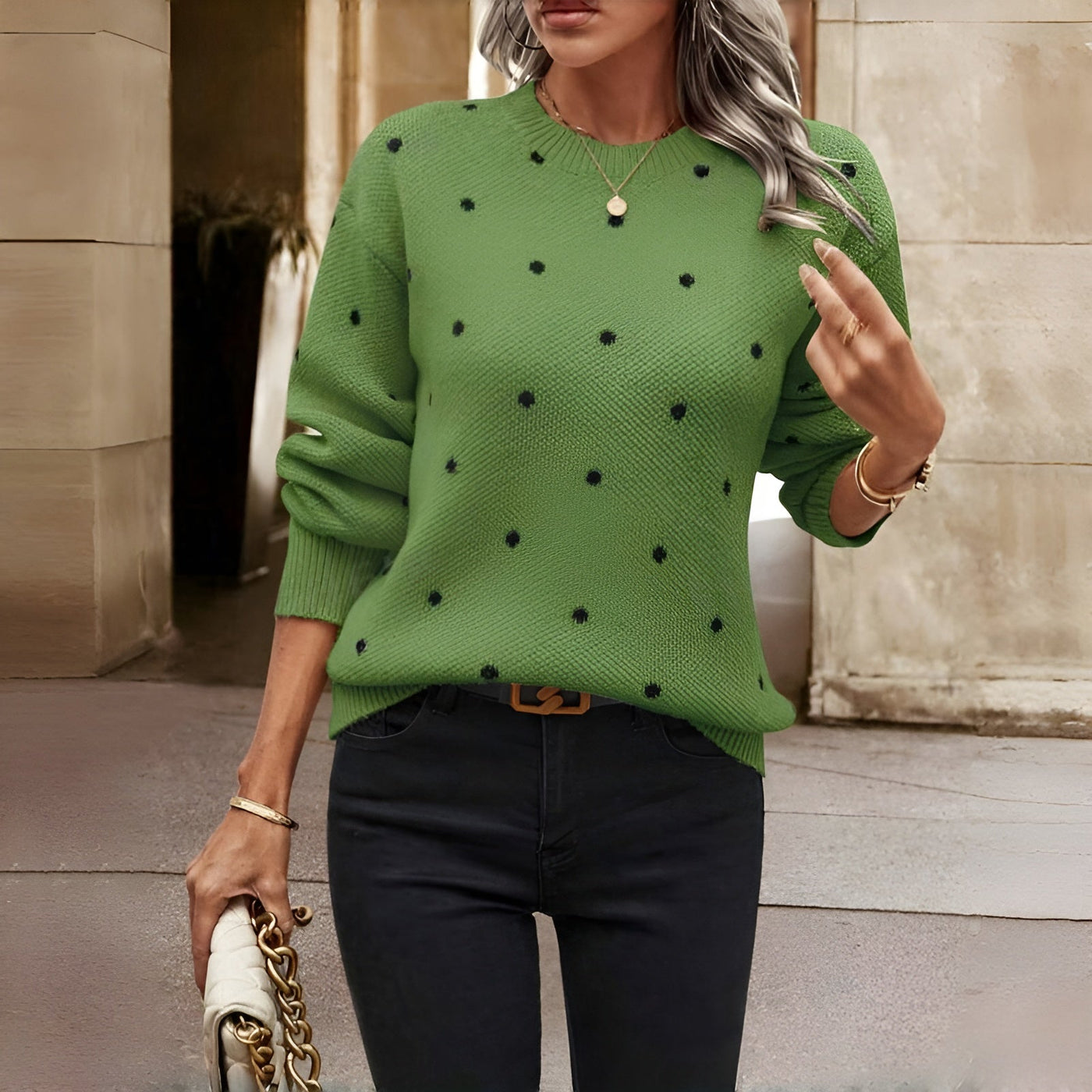 Adèle™ | Pull tricoté à pois