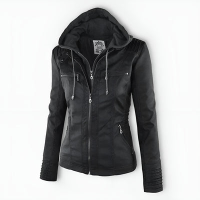 Juliette™ | Veste en cuir élégante à capuche