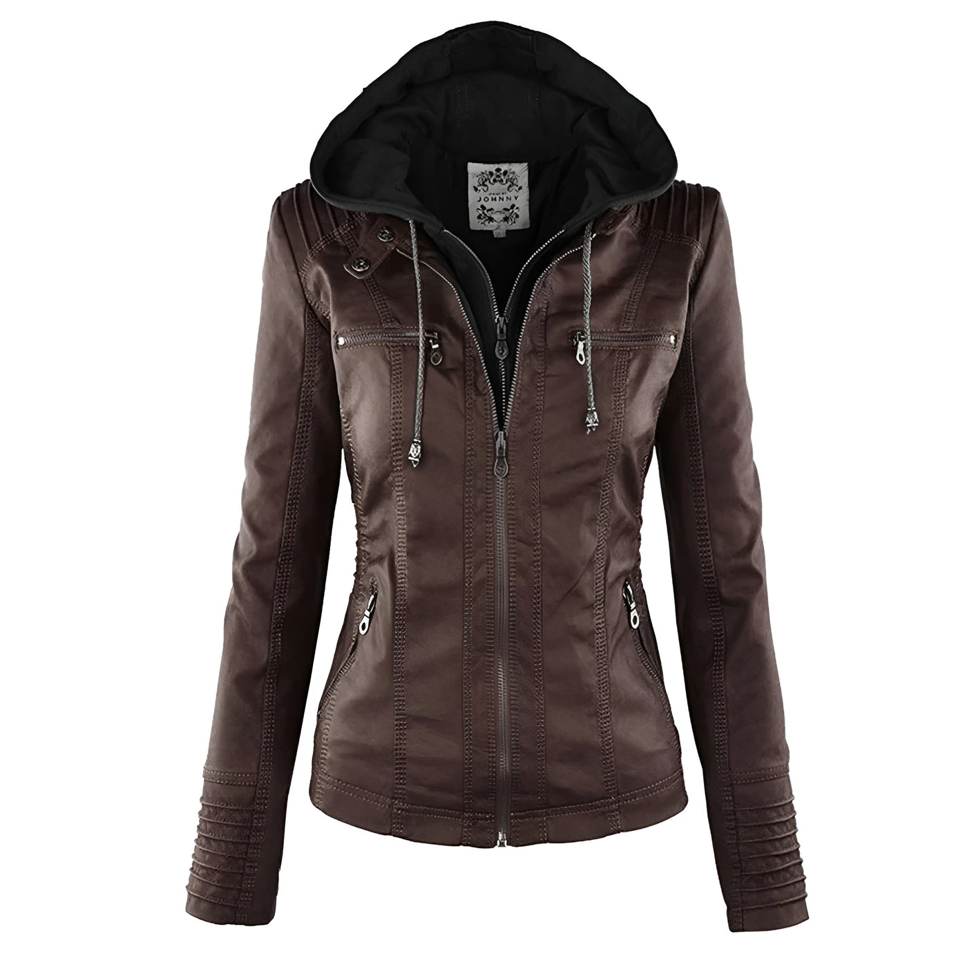 Juliette™ | Veste en cuir élégante à capuche