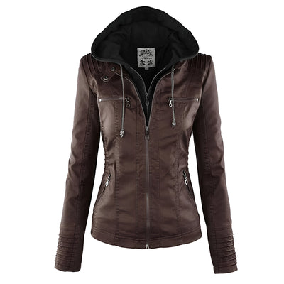 Juliette™ | Veste en cuir élégante à capuche