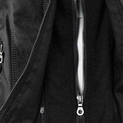 Juliette™ | Veste en cuir élégante à capuche