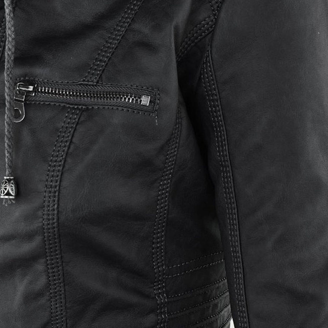 Juliette™ | Veste en cuir élégante à capuche