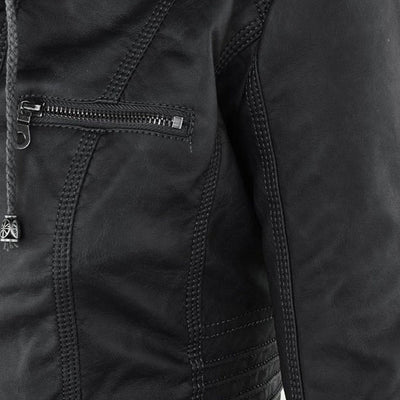 Juliette™ | Veste en cuir élégante à capuche