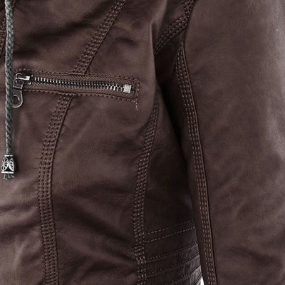 Juliette™ | Veste en cuir élégante à capuche