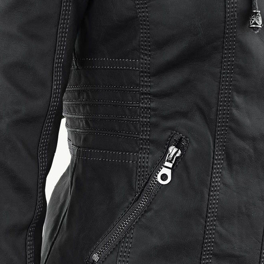 Juliette™ | Veste en cuir élégante à capuche