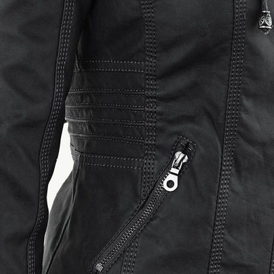 Juliette™ | Veste en cuir élégante à capuche