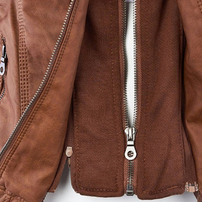 Juliette™ | Veste en cuir élégante à capuche