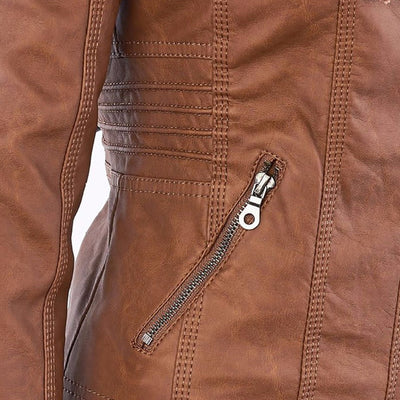 Juliette™ | Veste en cuir élégante à capuche