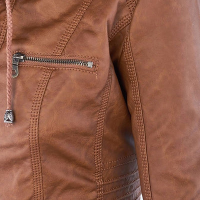 Juliette™ | Veste en cuir élégante à capuche