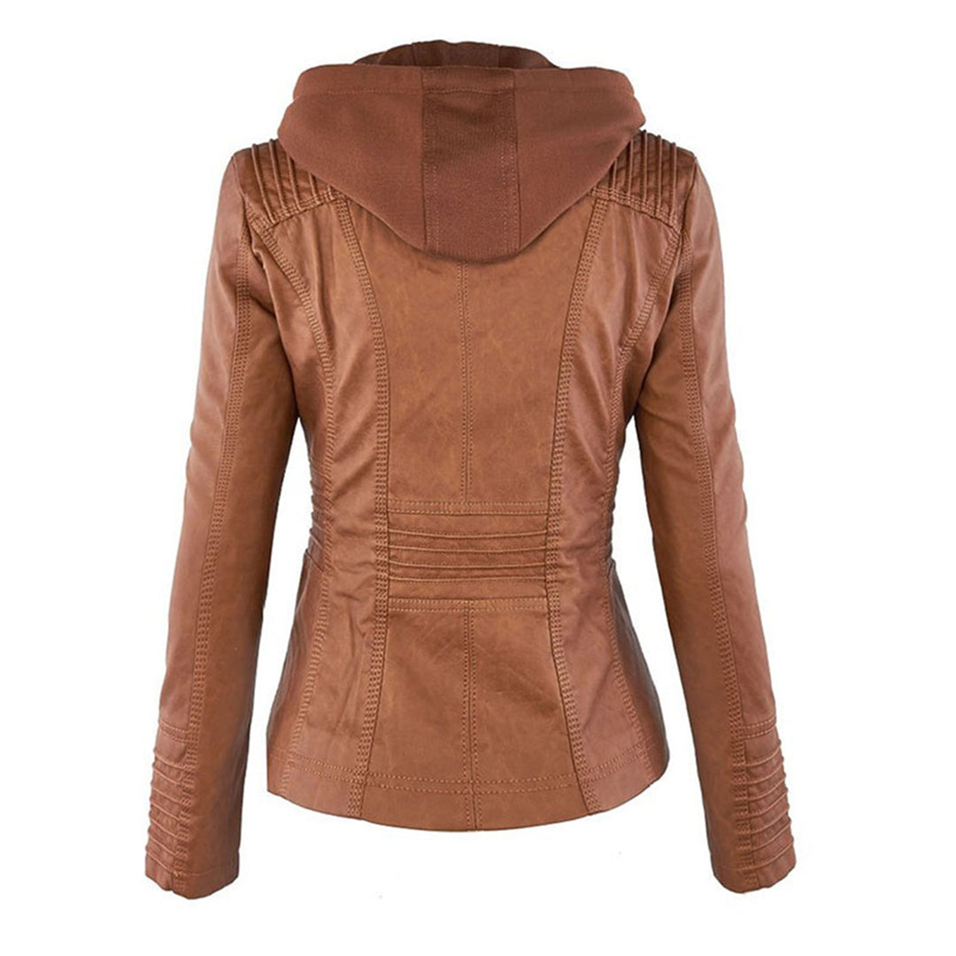 Juliette™ | Veste en cuir élégante à capuche