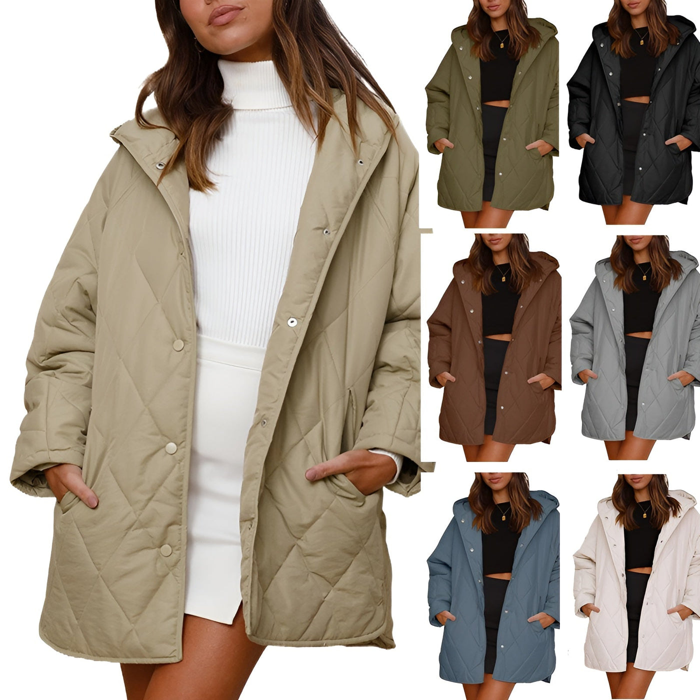 Fleur™ | Veste à capuche matelassée Diamond