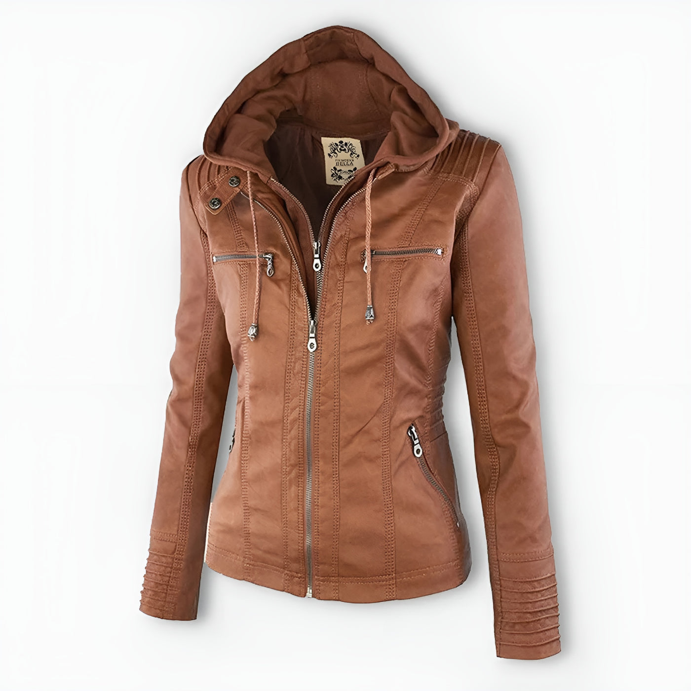 Juliette™ | Veste en cuir élégante à capuche