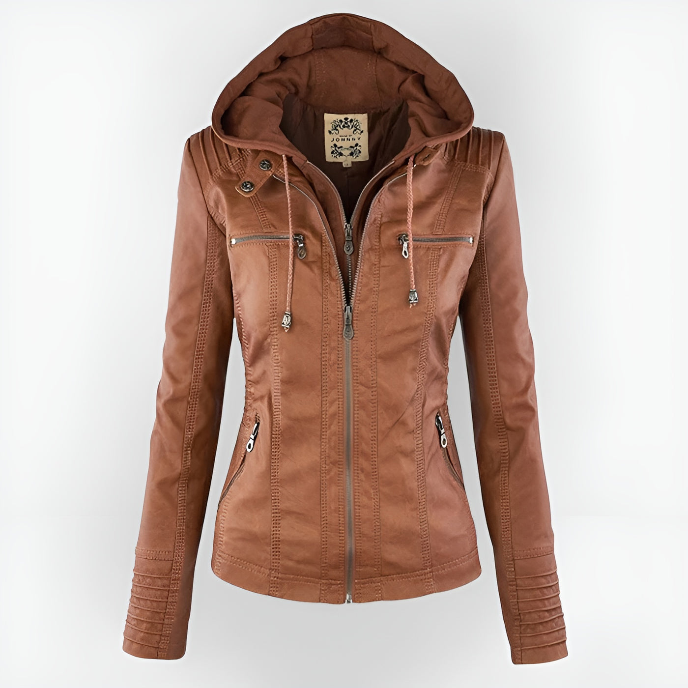 Juliette™ | Veste en cuir élégante à capuche