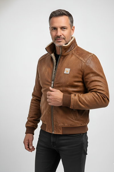 Olivier™ | Veste thermique en cuir